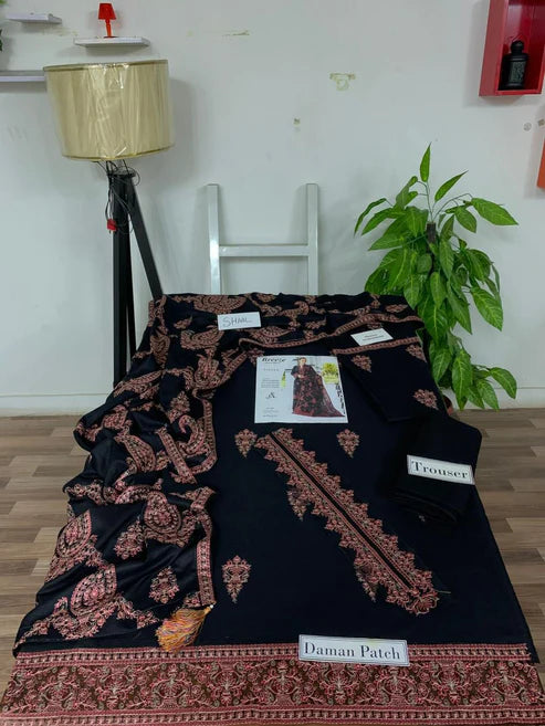 Fully Embroidered 3PC Dress With Heavy EMB Shawl - RC1