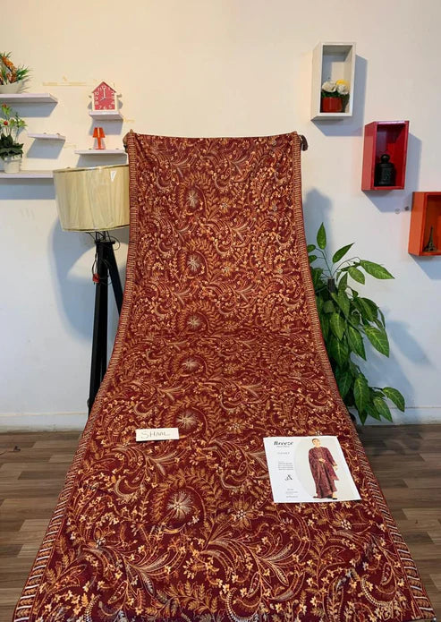 Fully Embroidered 3PC Dress With Heavy EMB Shawl - RC11