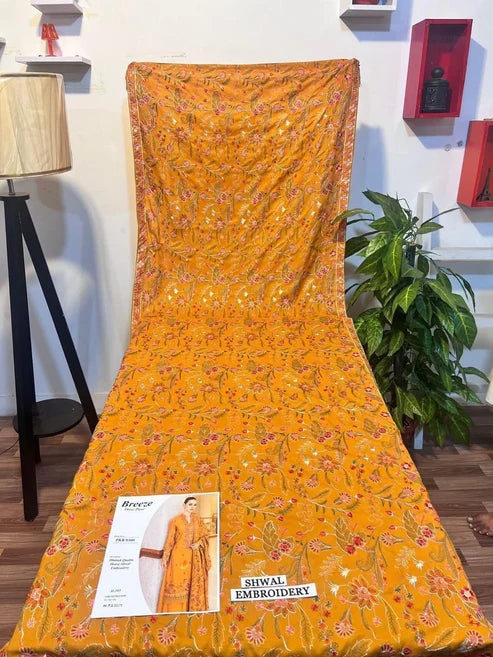 Fully Embroidered 3PC Dress With Heavy EMB Shawl - RC8