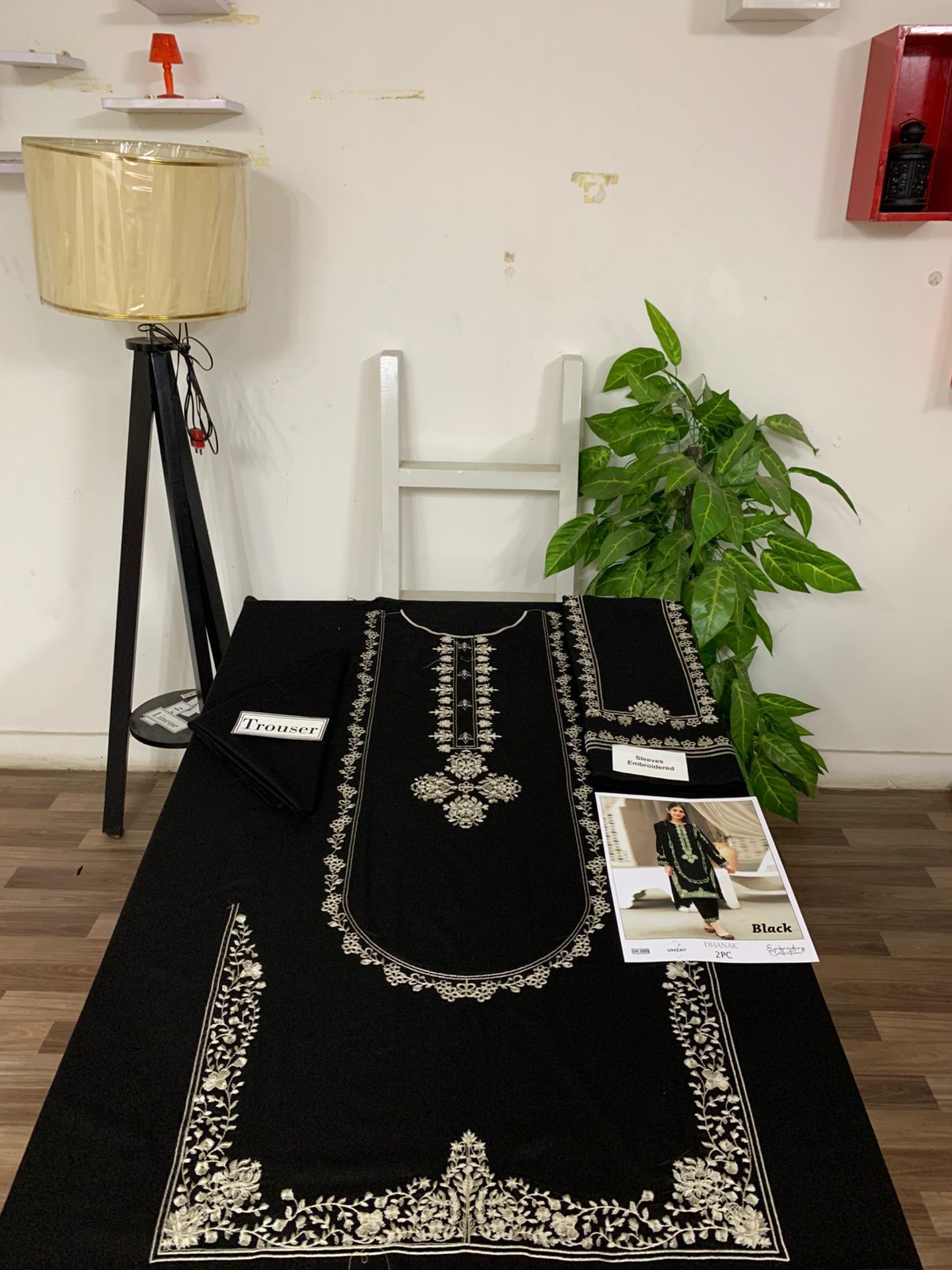 Embroidered 2Pc Dhanak Unstitched Winter Dress With EMB Patches P-56