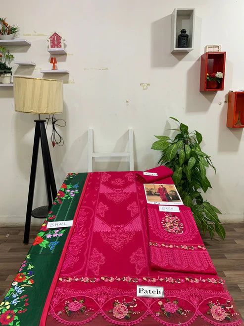 EMB 3PC Winter Unstitched With Pashmina Printed Shawl-RC501