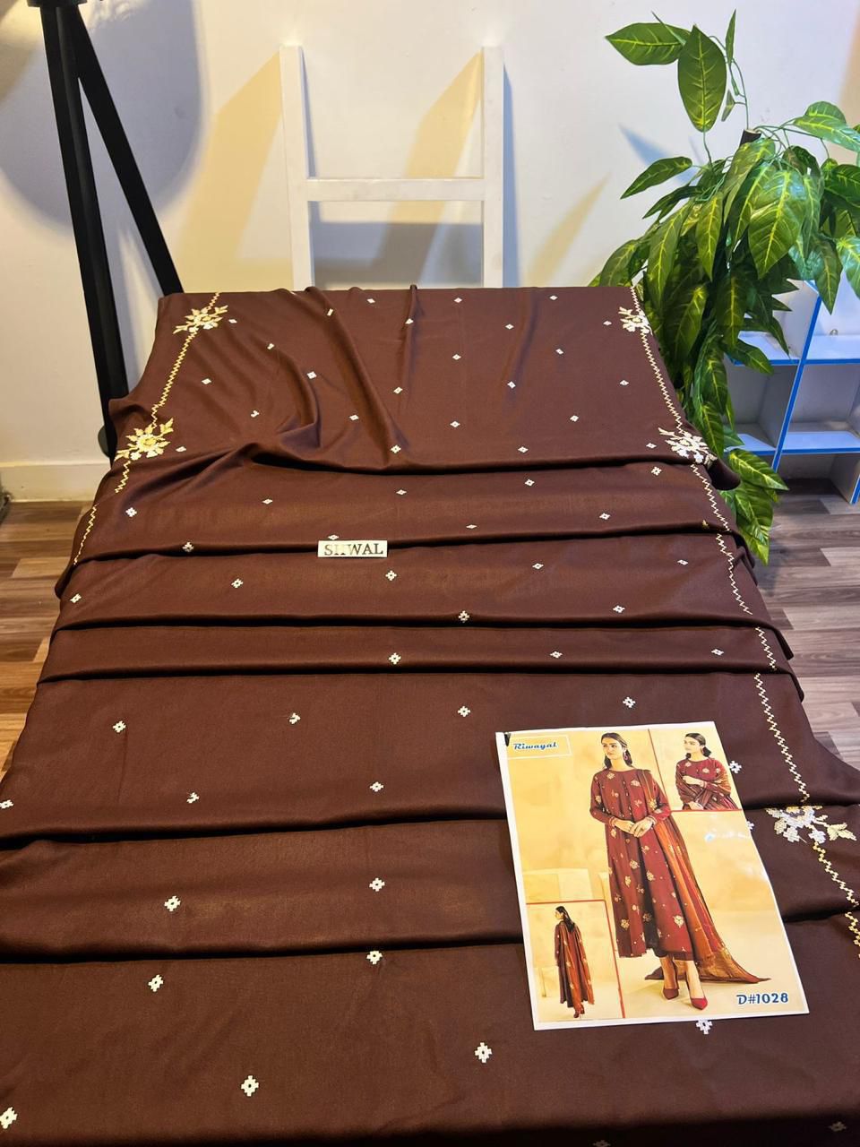 Fully EMB 3PC Dhanak Unstitched Winter Dress With EMB Shawl -RC110