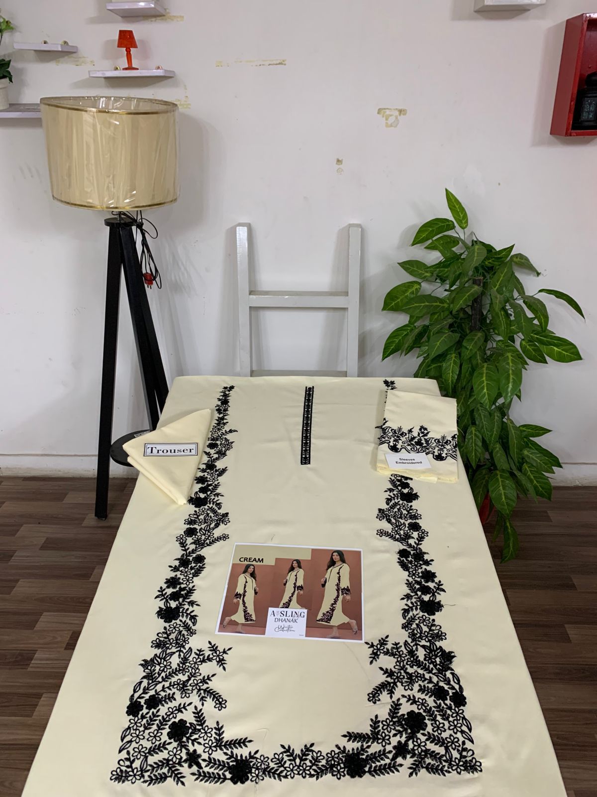 Embroidered 2Pc Dhanak Unstitched Winter Dress With EMB Patches - w74