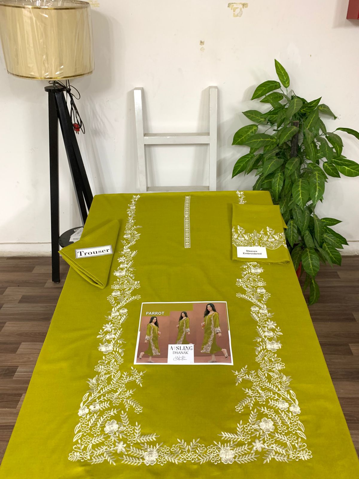 Embroidered 2Pc Dhanak Unstitched Winter Dress With EMB Patches -w73