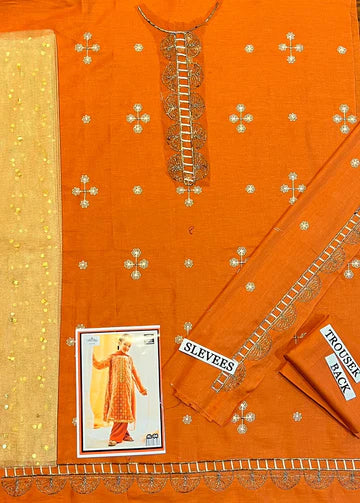 Kids 3PC Embroidered Lawn Dress With Net Dupatta RC107