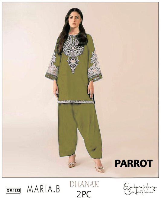 Embroidered 2Pc Dhanak Unstitched Winter Dress With EMB Patches D-216