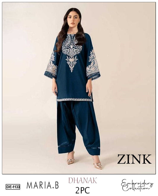 Embroidered 2Pc Dhanak Unstitched Winter Dress With EMB Patches - D-RC210