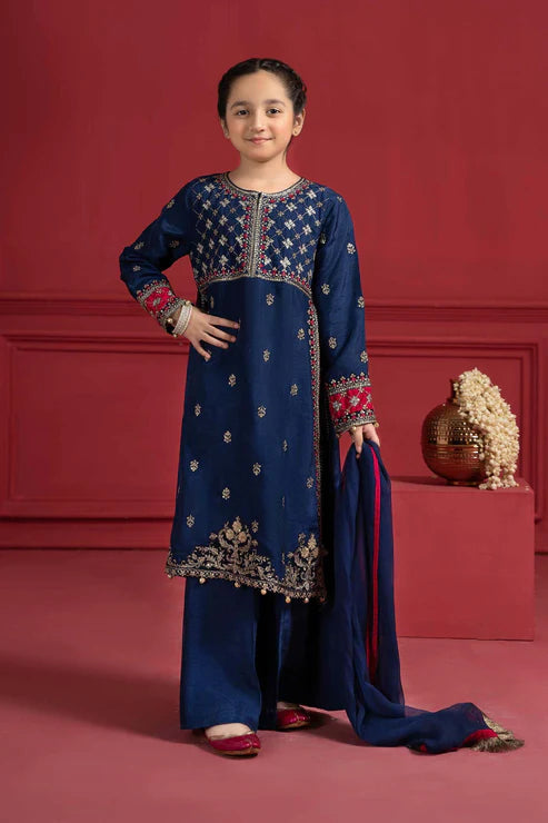 Kids 3PC Embroidered Lawn Dress With Net Dupatta RC105