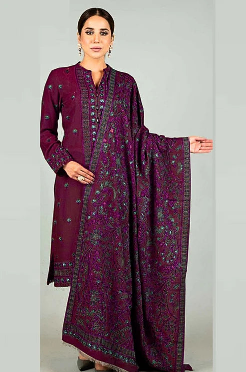 Fully Embroidered 3PC Dress With Heavy EMB Shawl - RC20