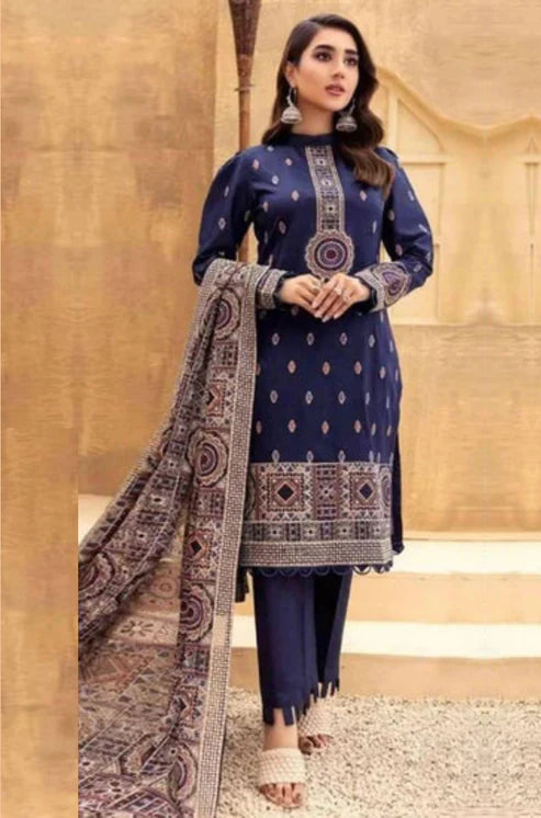 Fully Embroidered 3PC Dress With Heavy EMB Shawl - RC16
