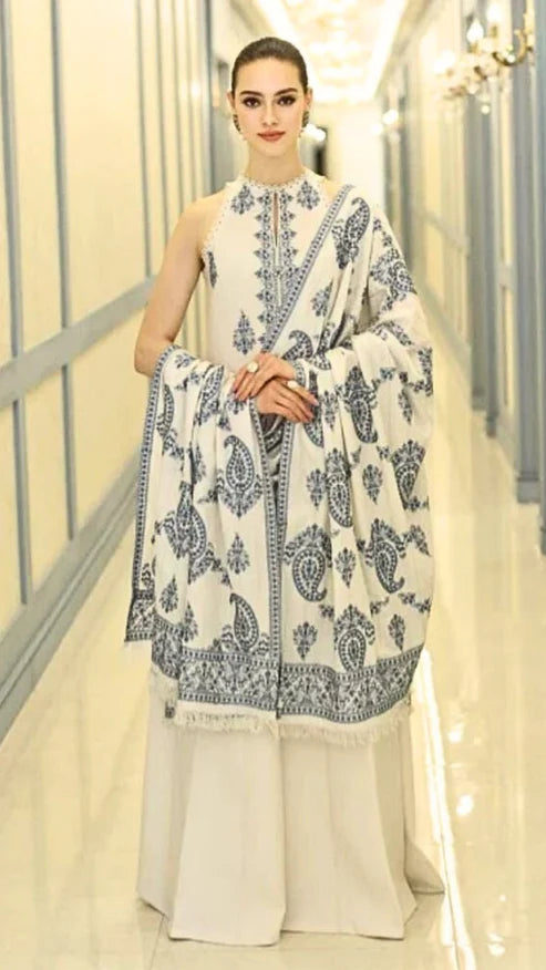 Fully Embroidered 3PC Dress With Heavy EMB Shawl - RC2