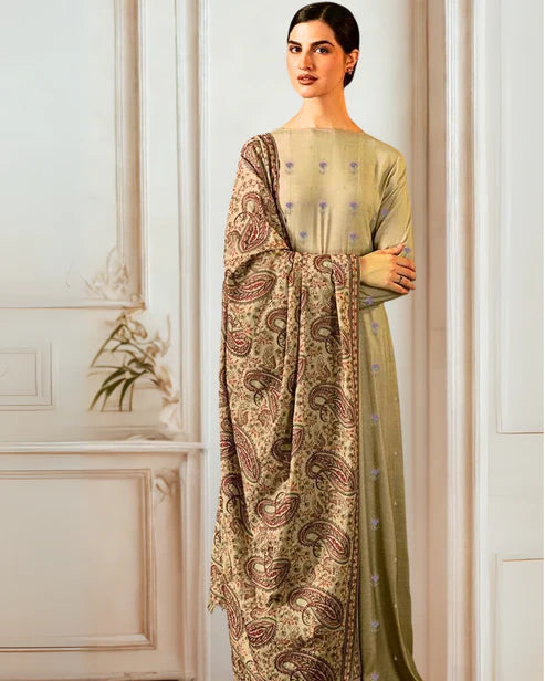 Fully Embroidered 3PC Dress With Heavy EMB Shawl - RC17