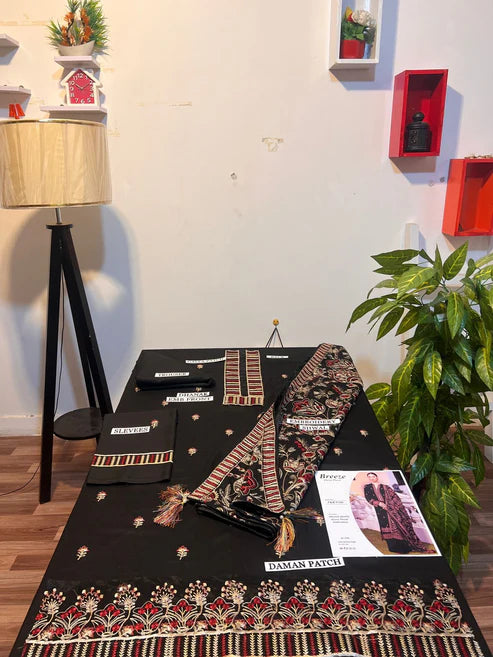 Fully Embroidered 3PC Dress With Heavy EMB Shawl - RC19