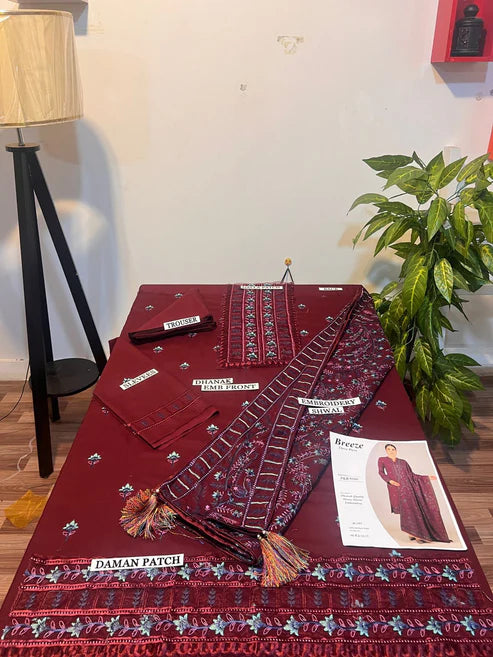 Fully Embroidered 3PC Dress With Heavy EMB Shawl - RC20