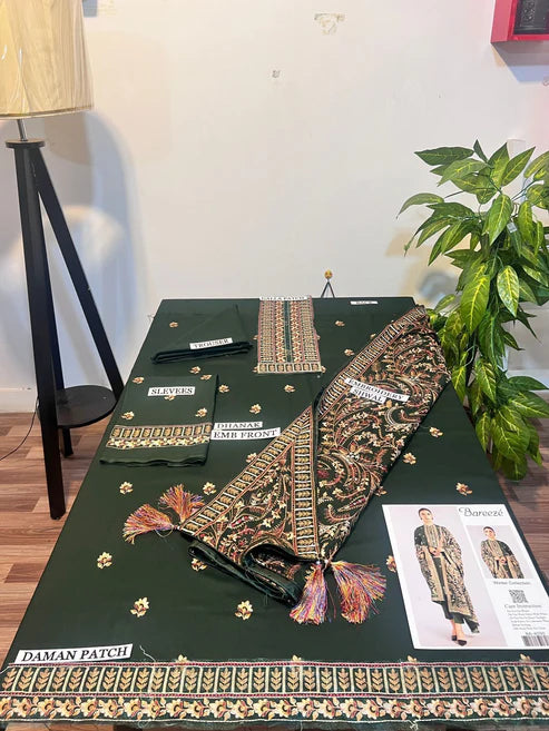 Fully Embroidered 3PC Dress With Heavy EMB Shawl - RC9