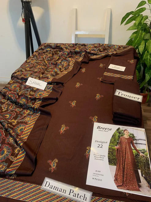 Fully Embroidered 3PC Dress With Heavy EMB Shawl -RC14