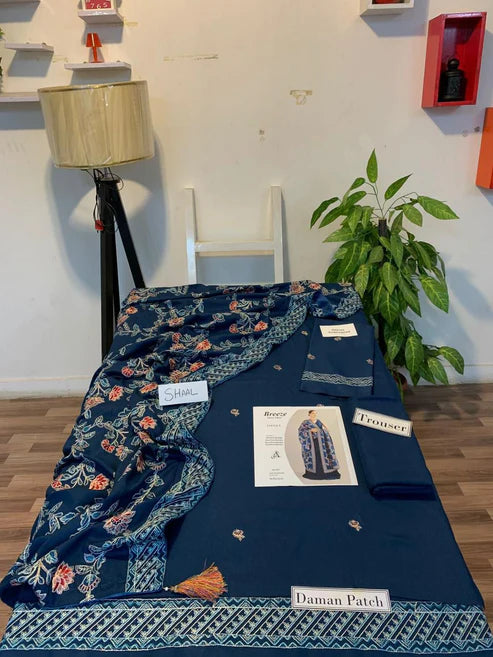 Fully Embroidered 3PC Dress With Heavy EMB Shawl - RC21