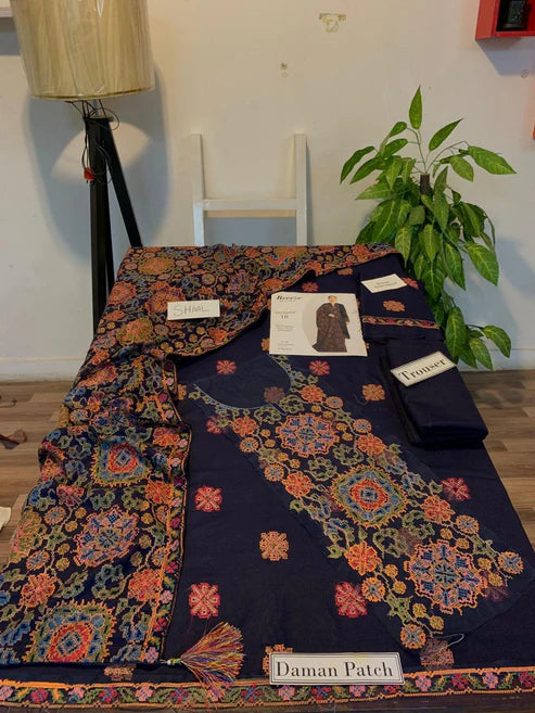 Fully Embroidered 3PC Dress With Heavy EMB Shawl - RC6