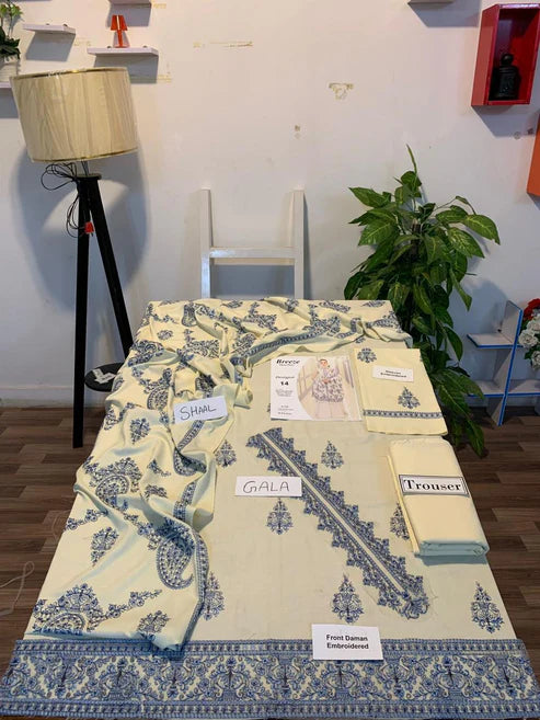 Fully Embroidered 3PC Dress With Heavy EMB Shawl - RC2