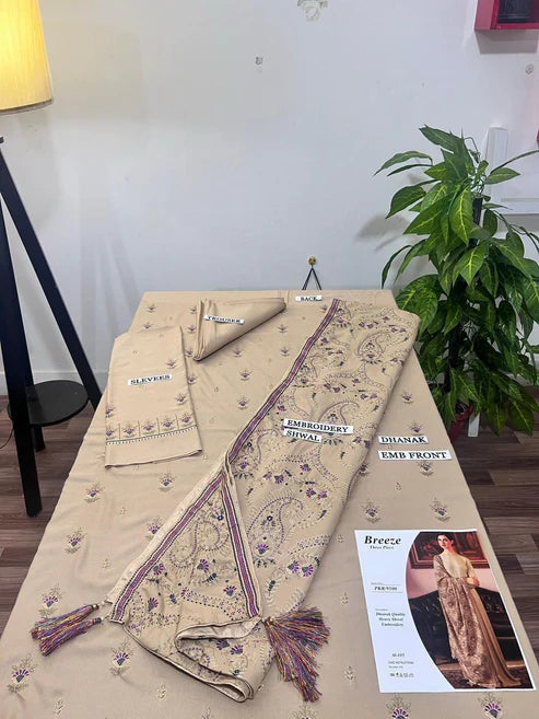 Fully Embroidered 3PC Dress With Heavy EMB Shawl - RC17