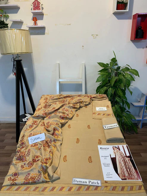 Fully Embroidered 3PC Dress With Heavy EMB Shawl - RC7