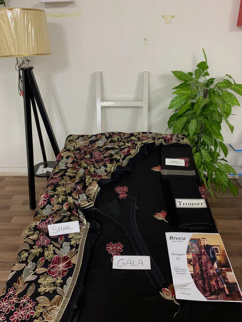 Fully Embroidered 3PC Dress With Heavy EMB Shawl - RC18