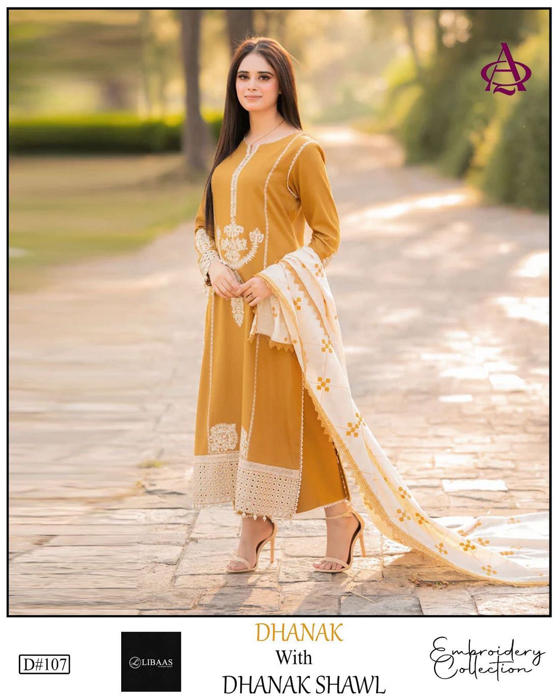 Fully EMB 3PC Dhanak Unstitched Winter Dress With EMB Shawl - RC101