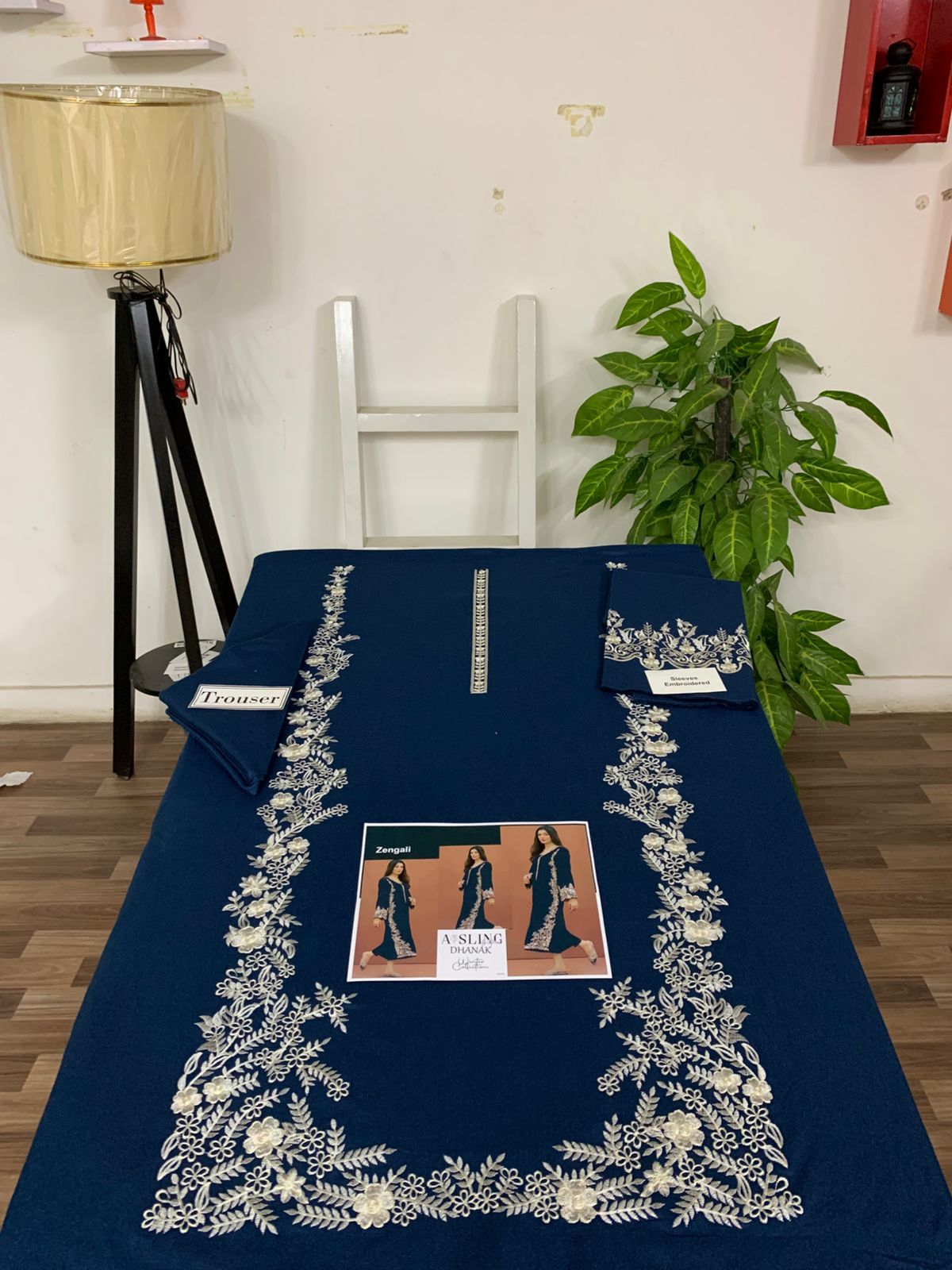 EMB 2Pc Dhanak Unstitched Winter Dress With EMB Patches - W71