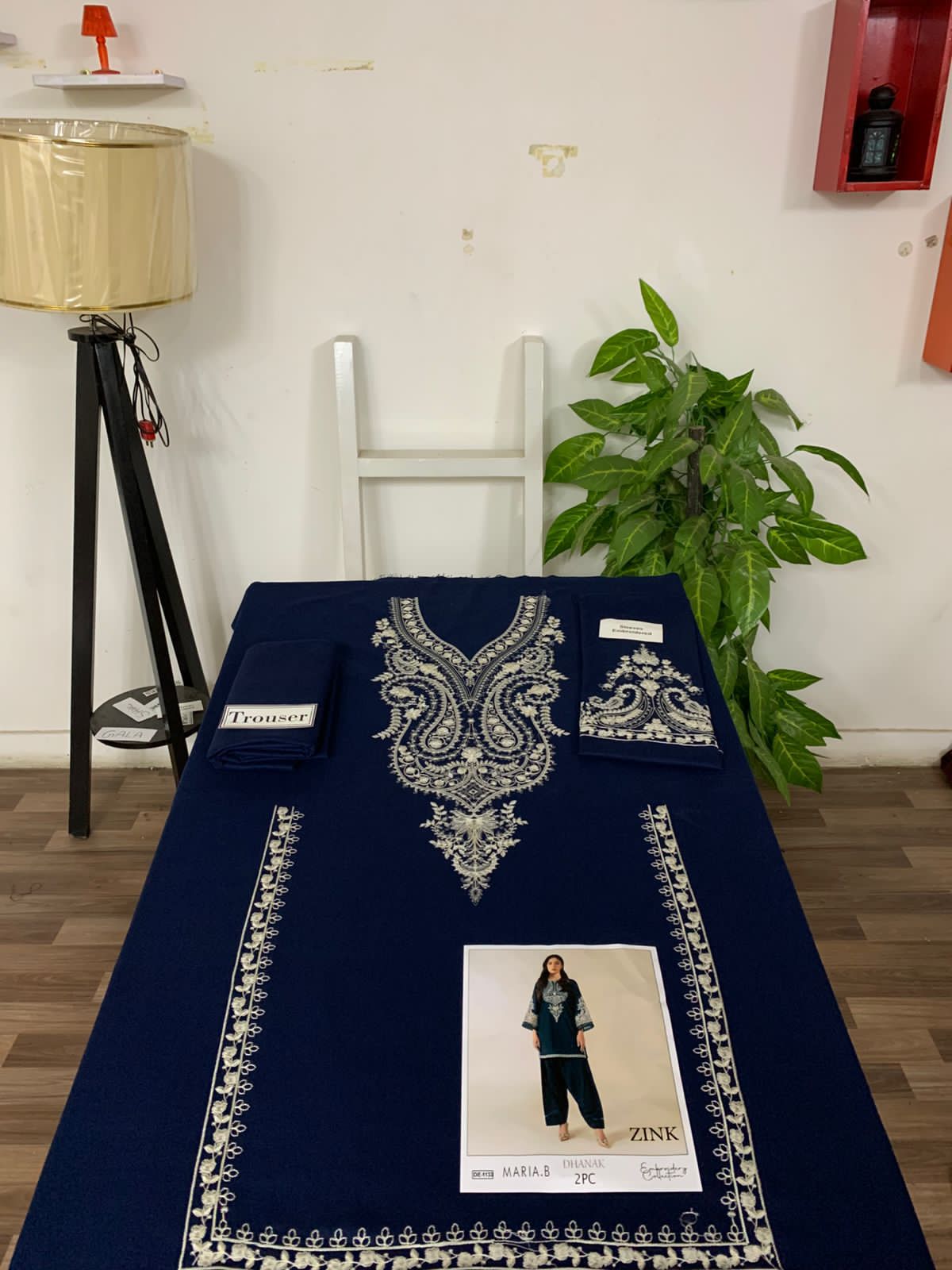 Embroidered 2Pc Dhanak Unstitched Winter Dress With EMB Patches - D-RC210