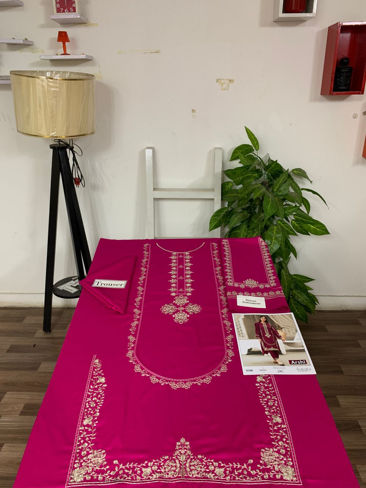 Embroidered 2Pc Dhanak Unstitched Winter Dress With EMB Patches P-57