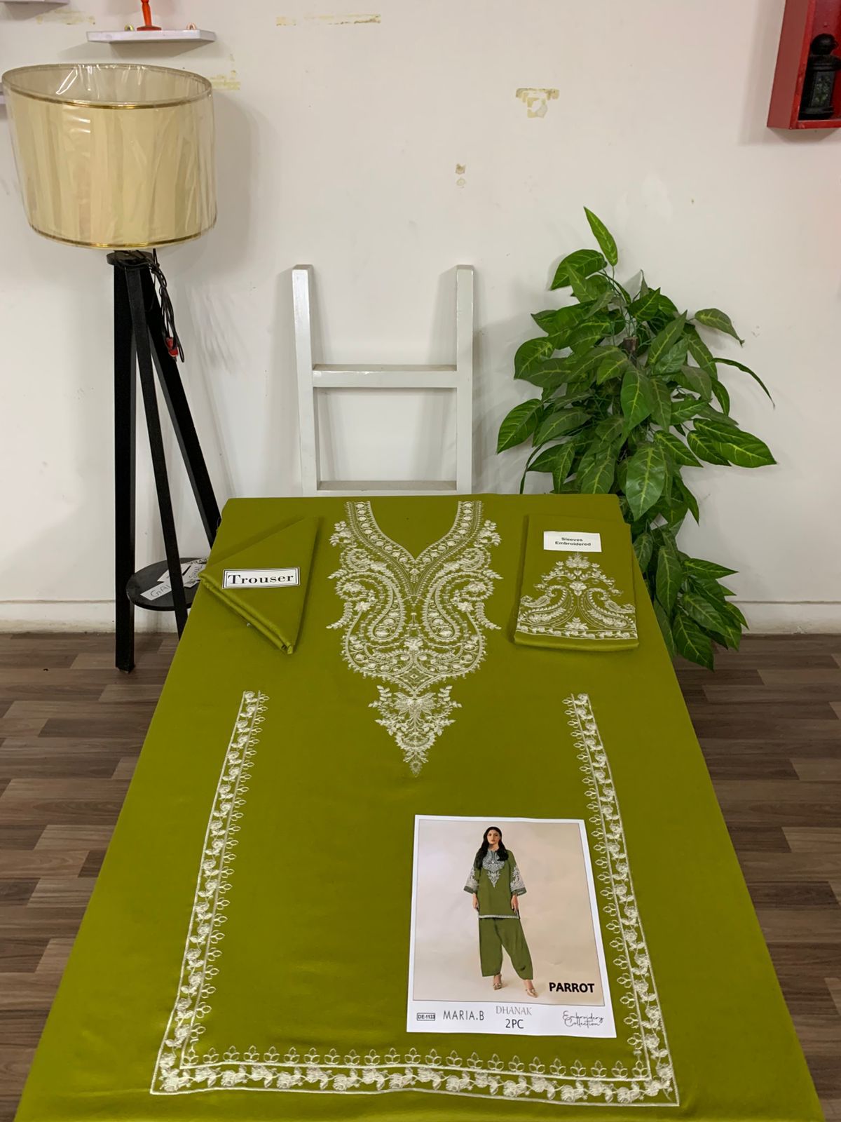 Embroidered 2Pc Dhanak Unstitched Winter Dress With EMB Patches D-216