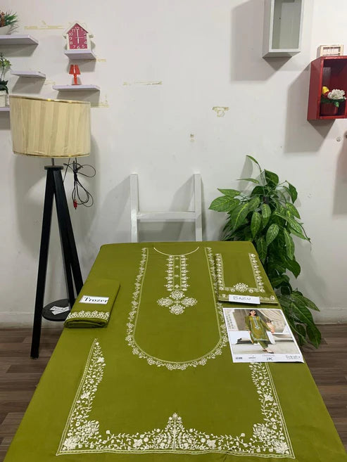 Embroidered 2Pc Dhanak Unstitched Winter Dress With EMB Patches -RC250