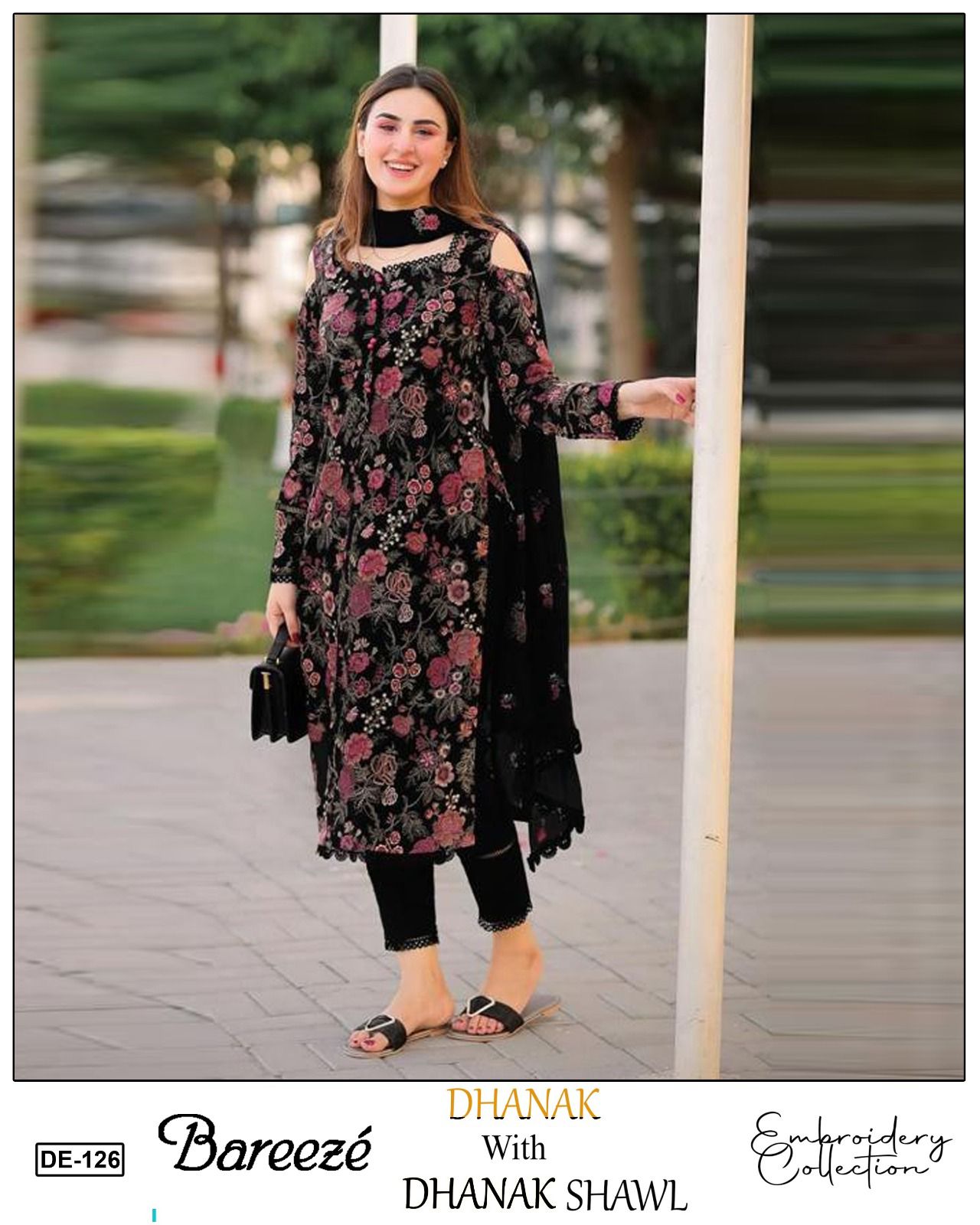 EMB 3PC Dhanak Unstitched Winter Dress With EMB Shawl-KD106