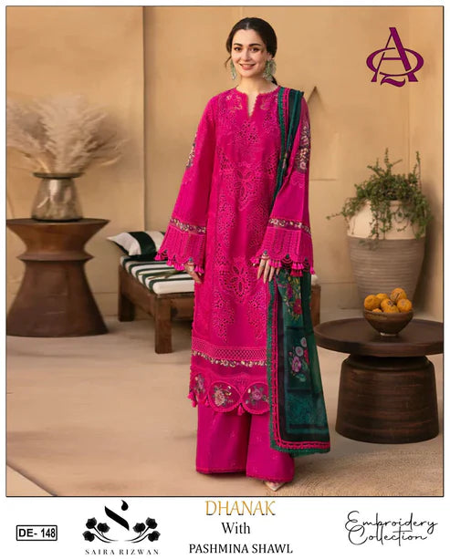 EMB 3PC Winter Unstitched With Pashmina Printed Shawl-RC501