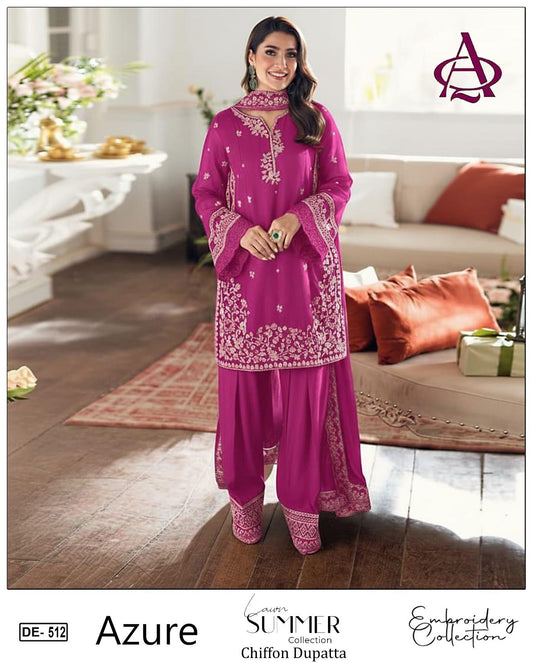 Emb 3PC Lawn Summer Dress With Chiffon EMB Dupatta -DE512