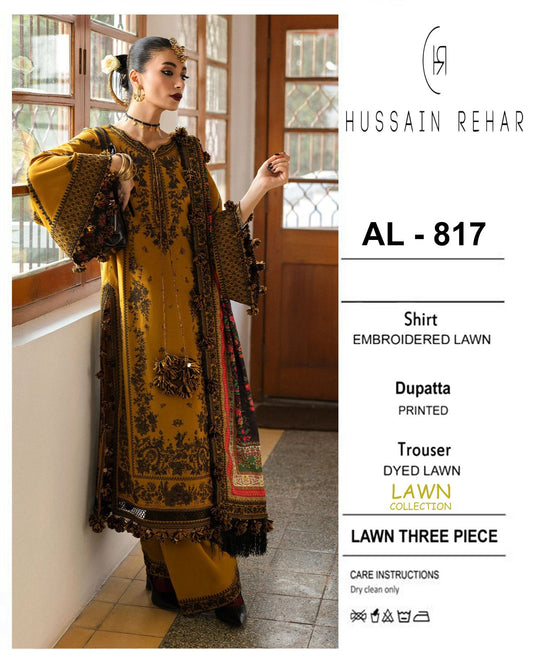 Emb 3PC Lawn Summer Dress With Chiffon EMB Dupatta -AL817