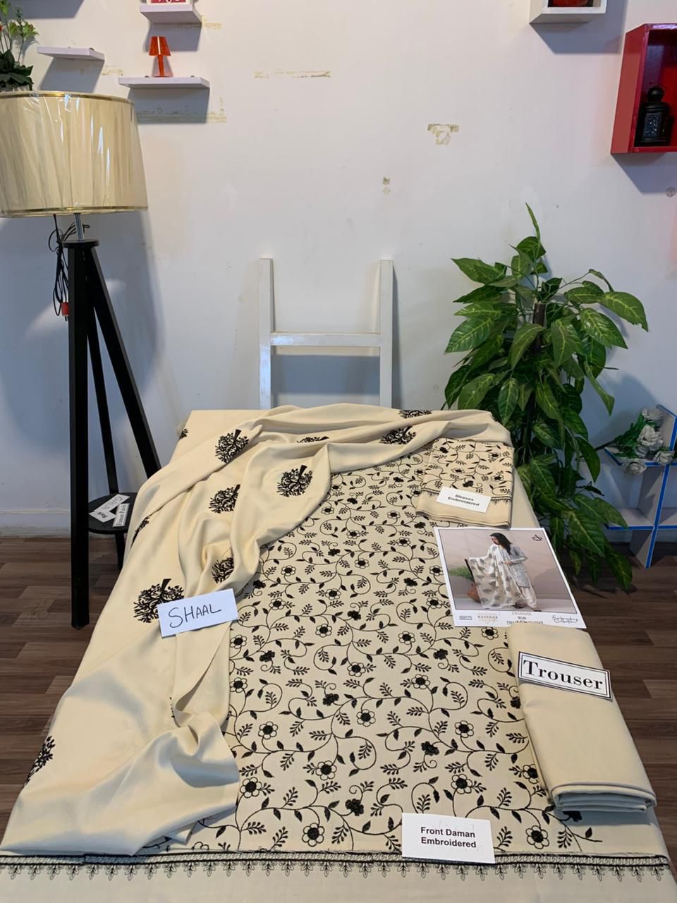 Fully EMB 3PC Dhanak Unstitched Winter Dress With EMB Shawl - RC109