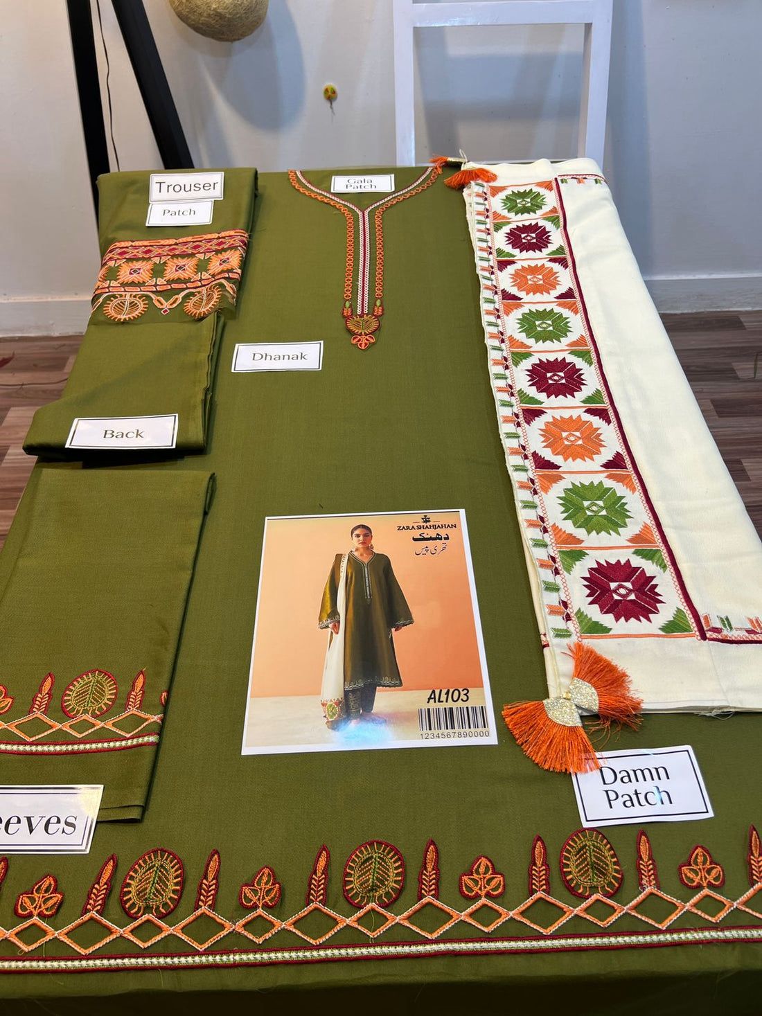 Fully EMB 3PC Dhanak Unstitched Winter Dress With EMB Shawl - RC108