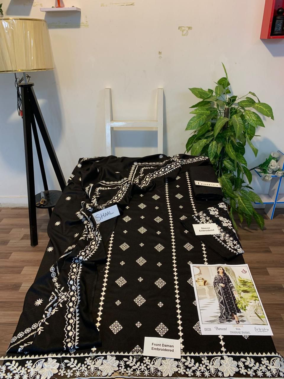 Fully EMB 3PC Dhanak Unstitched Winter Dress With EMB Shawl - RC106