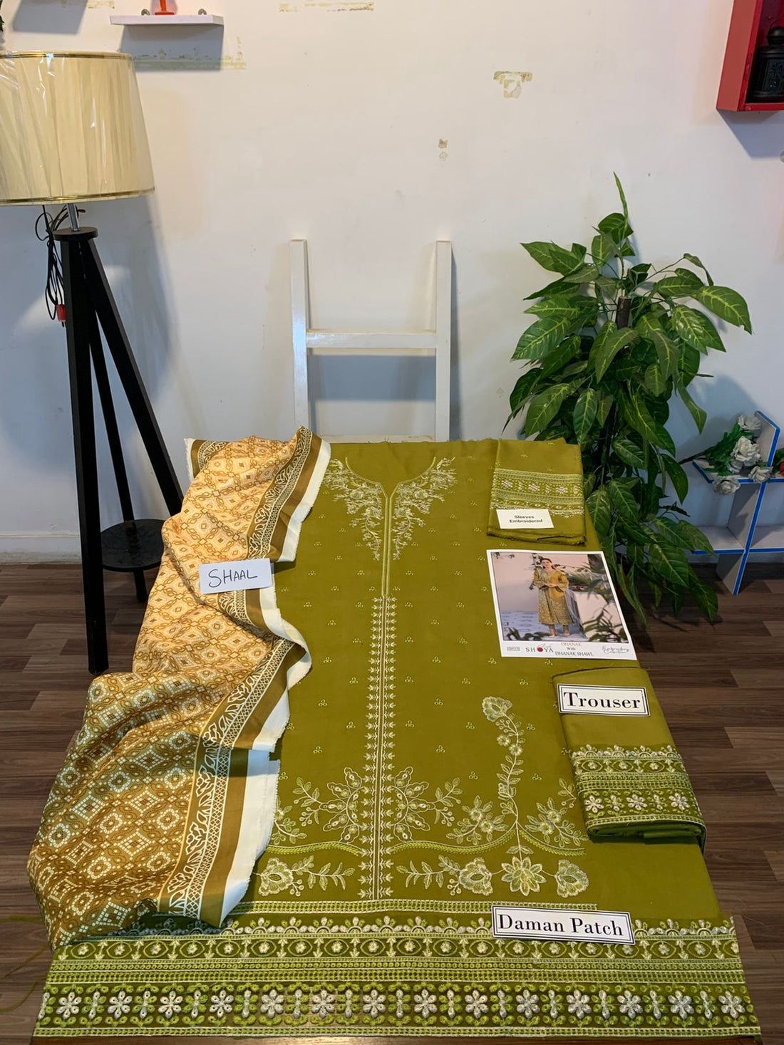 Fully EMB 3PC Dhanak Unstitched Winter Dress With EMB Shawl - RC103