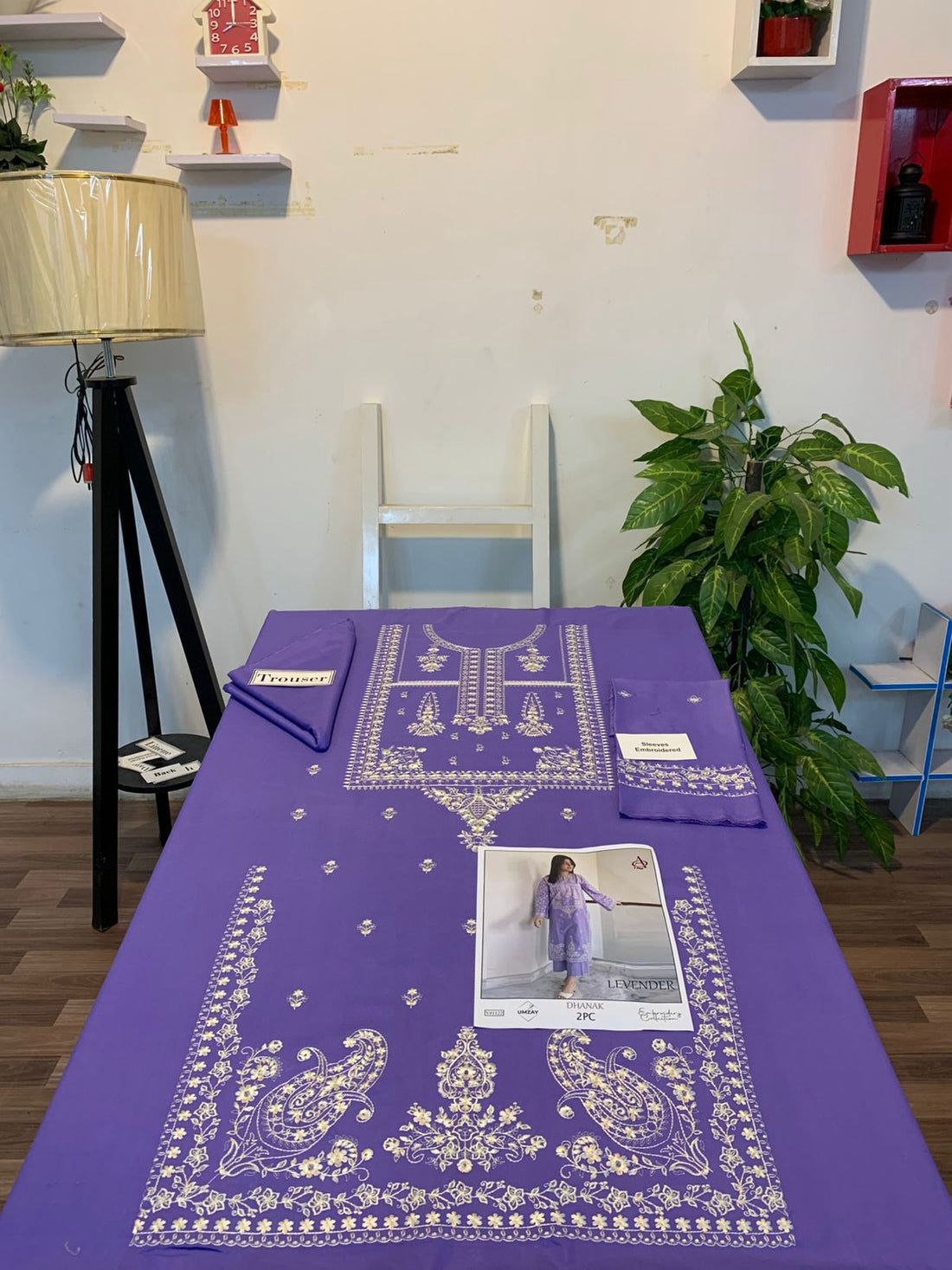 Embroidered 2Pc Dhanak Unstitched Winter Dress With EMB Patches -RC201