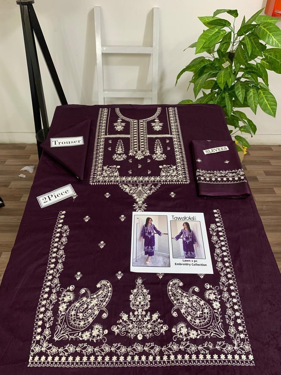 Embroidered 2Pc Dhanak Unstitched Winter Dress With EMB Patches -RC205