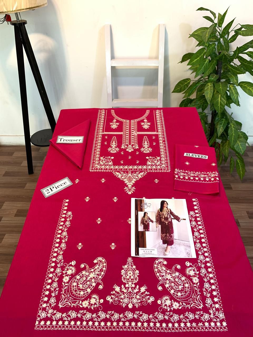 Embroidered 2Pc Dhanak Unstitched Winter Dress With EMB Patches -RC206