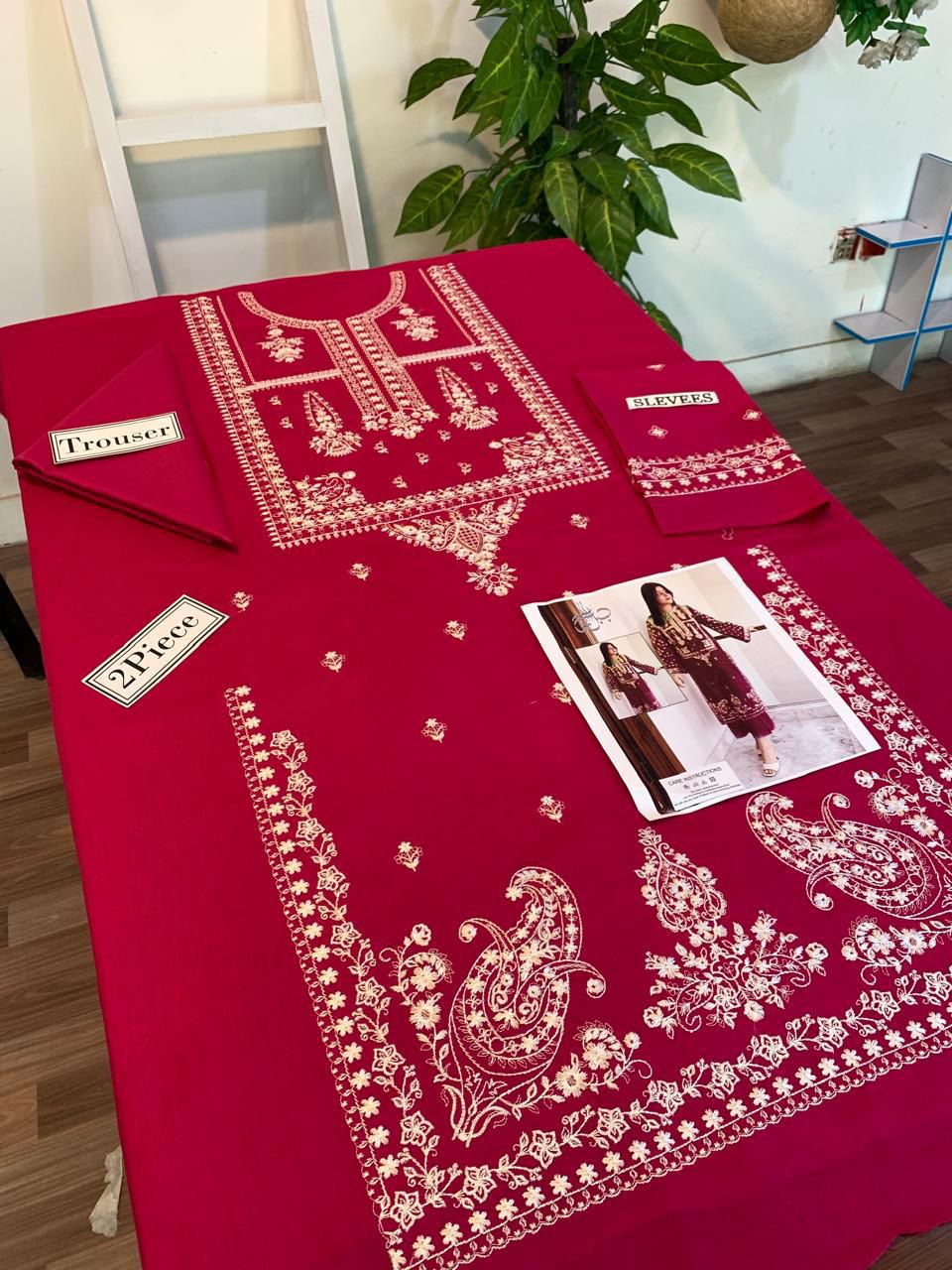 Embroidered 2Pc Dhanak Unstitched Winter Dress With EMB Patches -RC206