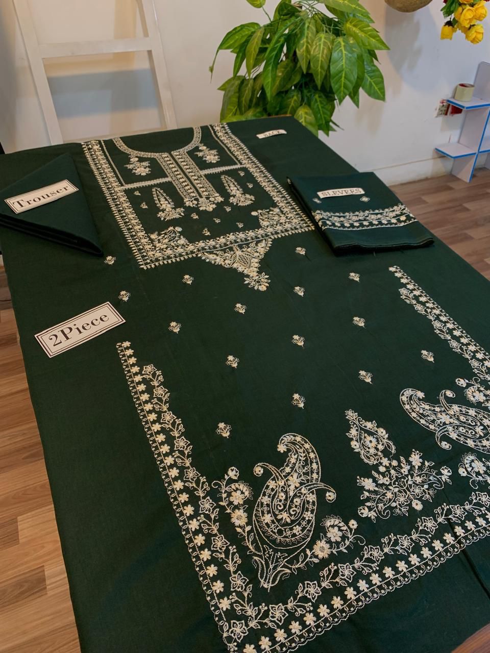 Embroidered 2Pc Dhanak Unstitched Winter Dress With EMB Patches -RC204