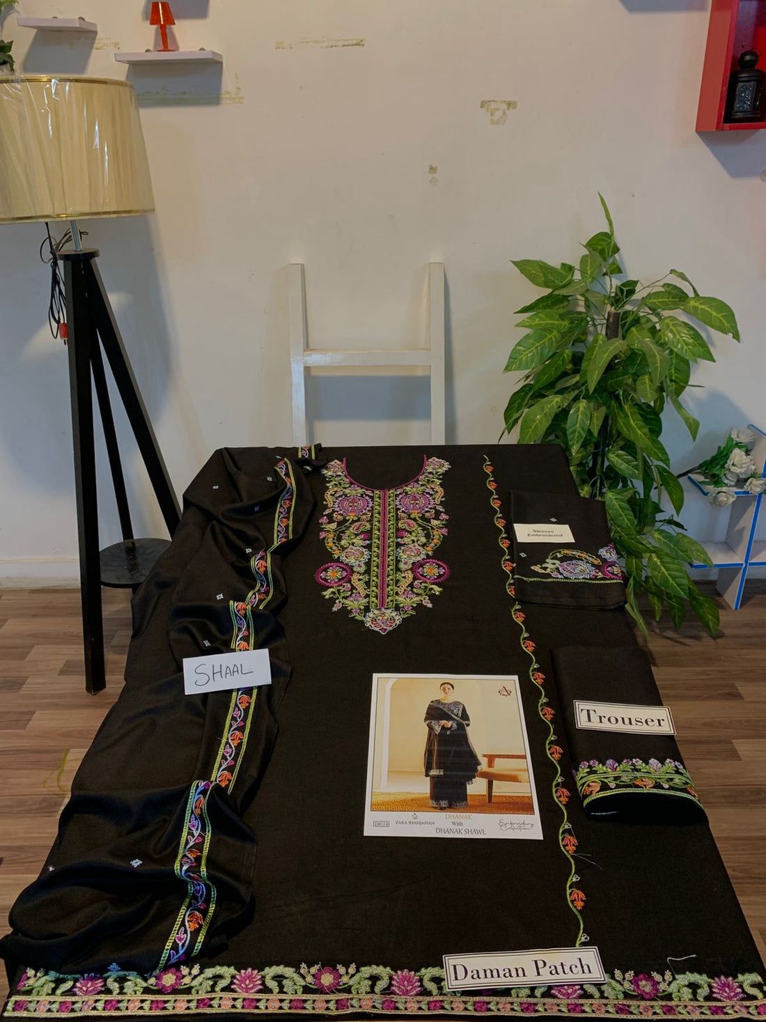 Fully EMB 3PC Dhanak Unstitched Winter Dress With EMB Shawl - RC114