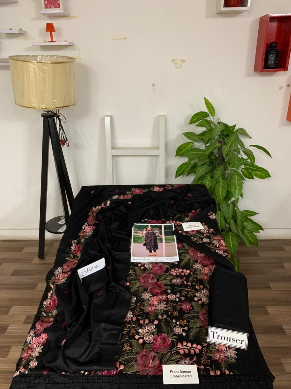 EMB 3PC Dhanak Unstitched Winter Dress With EMB Shawl-KD106